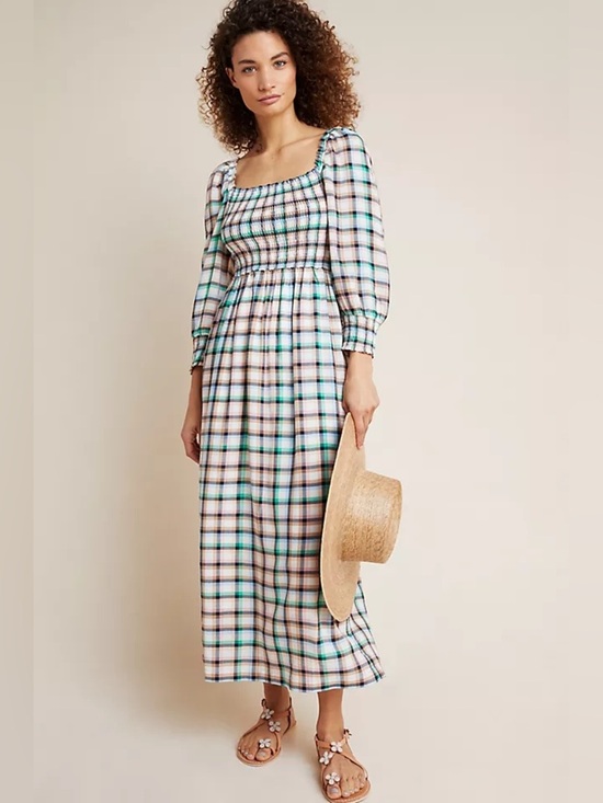 Anthropologie Dresses & Skirts - Maeve Smocked Maxi Dress size small